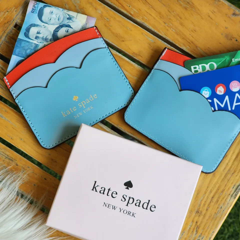 Kate+Spade+Gemma+Small+Slim+Card+Holder+Cloud+Mist+WLR00554 for sale online