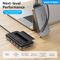 Vention USB 9 In 1 C ฮับพร้อมตู้ SSD M.2กล่องฮาร์ดไดรฟ์ USB คู่3.1 Gen 2สำหรับ MacBook Pro Max Samsung S22อัลตร้า IPad Air 4ประเภท C ฮับ USB พอร์ตฮับ USB