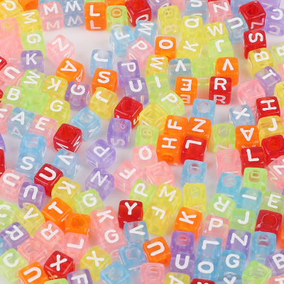 100Pcs 6มม.อะคริลิคผสมCubeสแควร์หมายเลขAlphabet Letterสร้อยข้อมือเครื่องรางลูกปัดสร้อยคอสำหรับDIYเครื่องประดับทำเครื่องเพชร