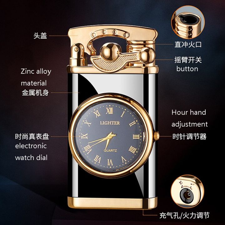 zzooi-creative-metal-lighter-with-light-watch-electronic-rocker-press-inflatable-turbo-torch-windproof-man-husband-father-gift
