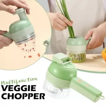 1pc 4-in-1 Handheld Electric Vegetable Cutter Set, Portable