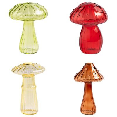 4 Pcs Hydroponic Plant Vases Nordic Style Mushroom Vases Mushroom Flower Vases for Home Office Living Room Deco