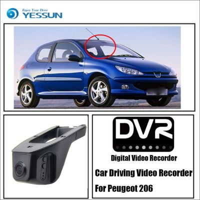 YESSUN กล้องหน้าติดรถยนต์สำหรับ Peugeot 206 DVR เครื่องบันทึกวิดีโอการขับขี่สำหรับฟังก์ชั่นการควบคุมแอป Iphone Android