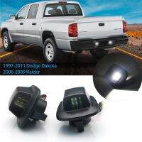 2Pcs/set LED License Plate Light Lamp Assembly Compatible with 1997 2011 Dodge Dakota Pickup Truck 6000K White