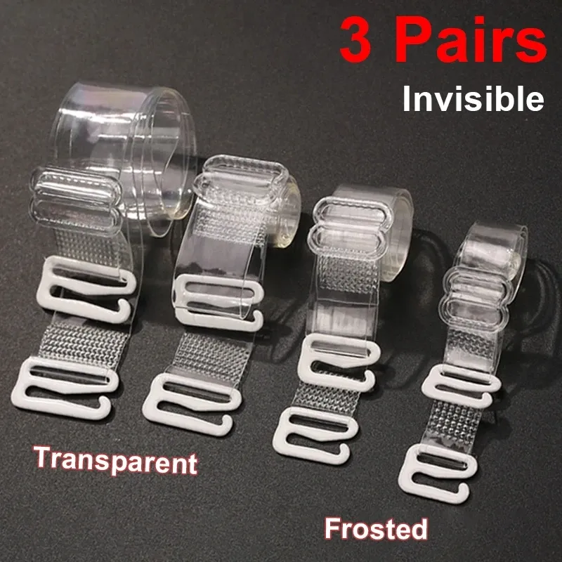 3 Pairs Invisible Bra Straps Transparent Detachable Adjust