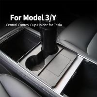 Central Control Cup Holder For Tesla Model 3 Y Card Key Limit Area Storage Box Beverage Non-Slip Double Hole Insert Accessories