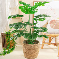 【cw】70cm 18 Forks Large Artificial Monstera Plants Fake Palm Tree Plastic Turtle Leaves Green Tall Plants For Home Garden Room Decor