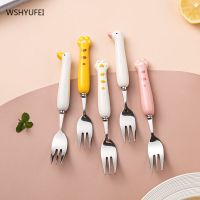 WSHYUFEI Fruit Fork Household Child-safe Cute Stainless Steel Dessert Small Forks Fruit Lotus Household Products Kitchenware