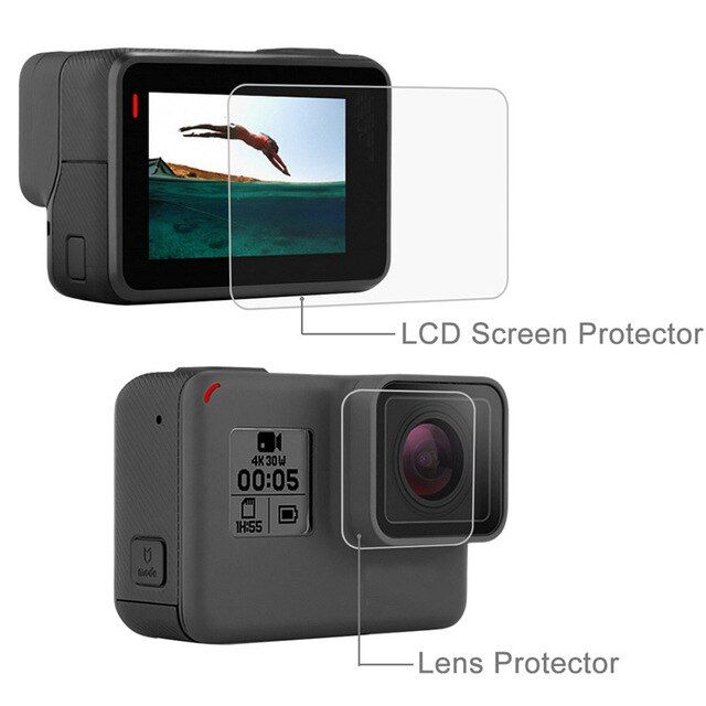 ตัวป้องกันกรอบเคสจอกระจกเทมเปอร์สำหรับ-gopro-hero-5-6-7สีดำ-gopro-lens-ฟิล์มป้องกัน-lcd-กล้องแอคชั่นแคมเมราอุปกรณ์เสริม