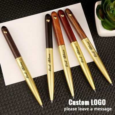 New Metal Wooden Ballpoint Pen Office Signature Pen Logo Custom Gift School Business Hotel Front Office Supplies Signature Pen Pens