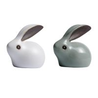 Ceramic Tea Pet Rabbit Statue Ornament Collectable Handmade Bunny Ornaments for Tea Decoration Tea Accessories Home Decoration