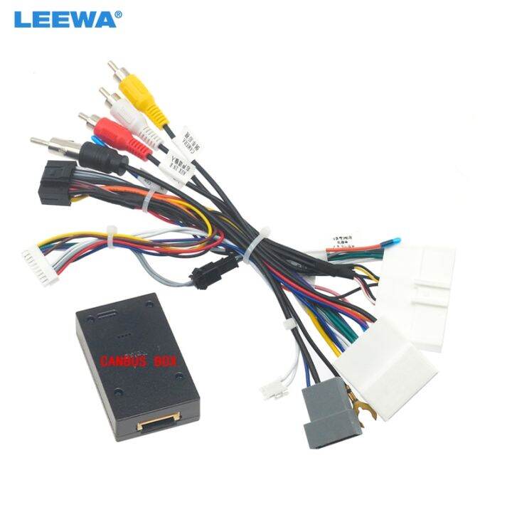 LEEWA Car 16PIN Stereo Power Wiring Harness Cable Canbus For Nissan