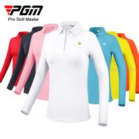 Pgm Women Golf T-Shirt Fashion Sports Long Sleeve Tops Ladies Quick Dry Breathable Polo Shirt Turn Down Collar Casual Sportswear Towels