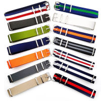 ผ้าใบวงสำหรับไนล่อนสายนาฬิกา Watch Bands เข็มขัดโลหะหัวเข็มขัดกองทัพกีฬาสายนาฬิกาข้อมือบุรุษ18มิลลิเมตร20มิลลิเมตร22มิลลิเมตร