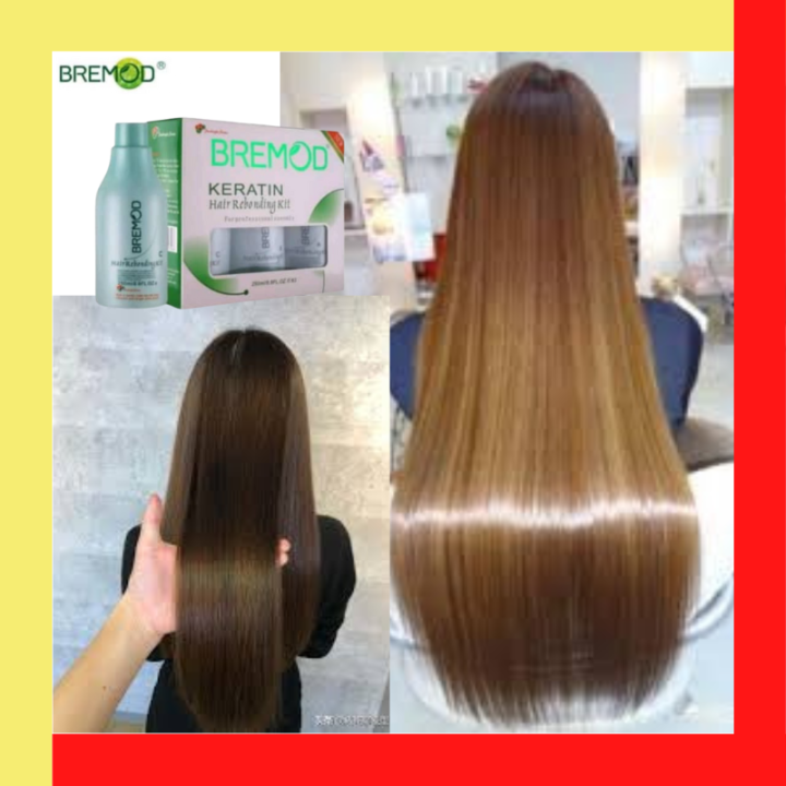 BREMOD KERATIN Hair Rebonding Kit/Ubat Luruskan Rambut (250ml) Lazada