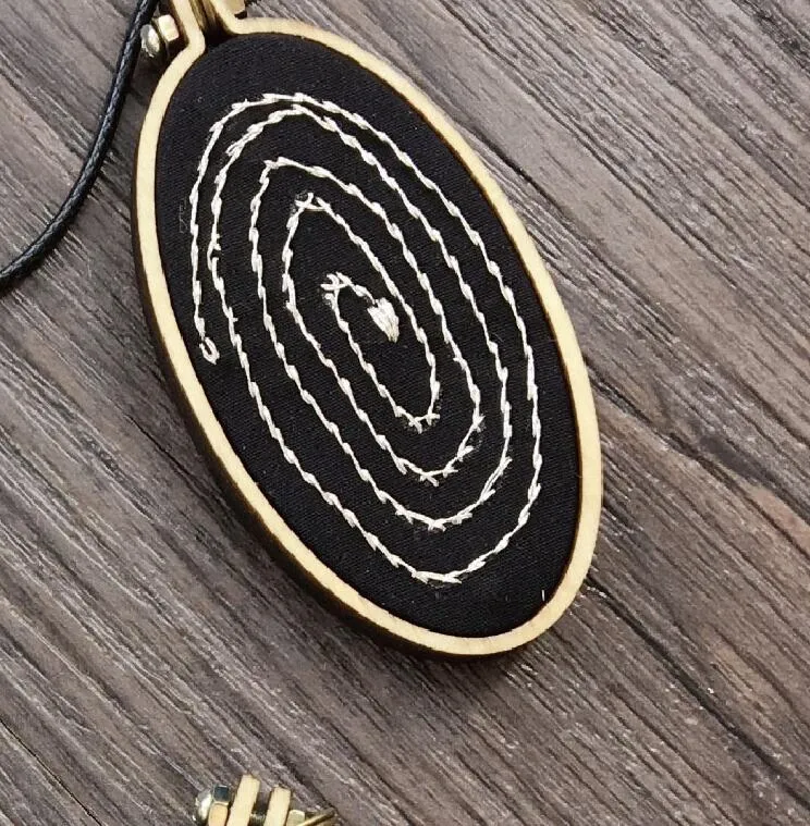 Mini Wood Embroidery Hoop Pendant Laser Cut Embroidery Frame Tiny