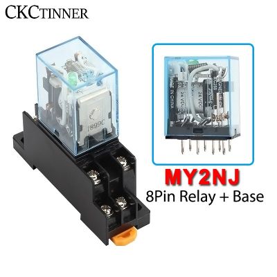 MY2NJ HH52P DPDT Miniature Coil Electromagnetic intermediate Relay  AC12V 24V DC24V AC110V 220V 8 Pin Relay with Socket Base Electrical Circuitry Part