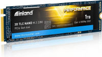 Inland Performance 1TB PCIe Gen 4.0 NVMe 4 x4 SSD M.2 2280 TLC 3D NAND Internal Solid State Drive, R/W Speed up to 5000MB/s and 4300MB/s, 1800 TBW 1TB No Heatsink