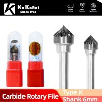 KaKarot 6mm Shank K Type K1206M06KX1005 ทังสเตนคาร์ไบด์ไฟล์โรตารี่ Burr Drill Bits CNC แกะสลักเครื่องมือโรตารี่ตัดแกนมะนาว