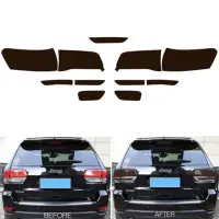 MX Tinted Taillight Third Brake Rear Bumber Reflector Light Overlay Tint Covers for 2014 - 2021 Jeep Grand Cherokee