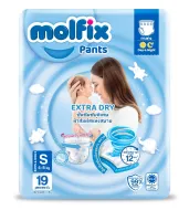 Molfix โมลฟิกซ์ เอ็กซ์ตร้า ดราย แพ้นส์ ไซส์ S-M-L-XL-XXL