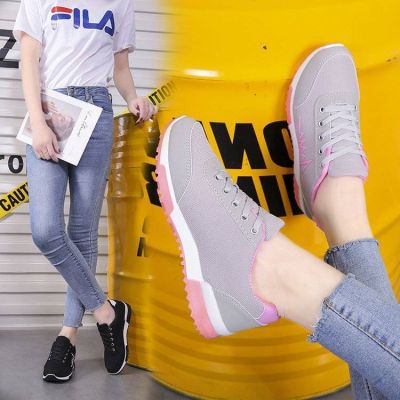 La mode รองเท้าผ้าใบ รองเท้าผ้าใบผู้หญิง ระบายอากาศ สไตล์เกาหลี กันลื่น และ ทนต่อการสึกหรอ 30Z22071807