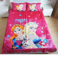 and Anna Princess Bed Sheet Set Single Twin Size Bedding for Girls Bedroom Polyester 300TC 3D Printed Blue