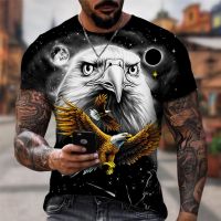 Summer Fashion 3D Printed Short Sleeve T-shirt Casual Animal Eagle shirt Hip Hop Rock Personality Creative O-neck Tee