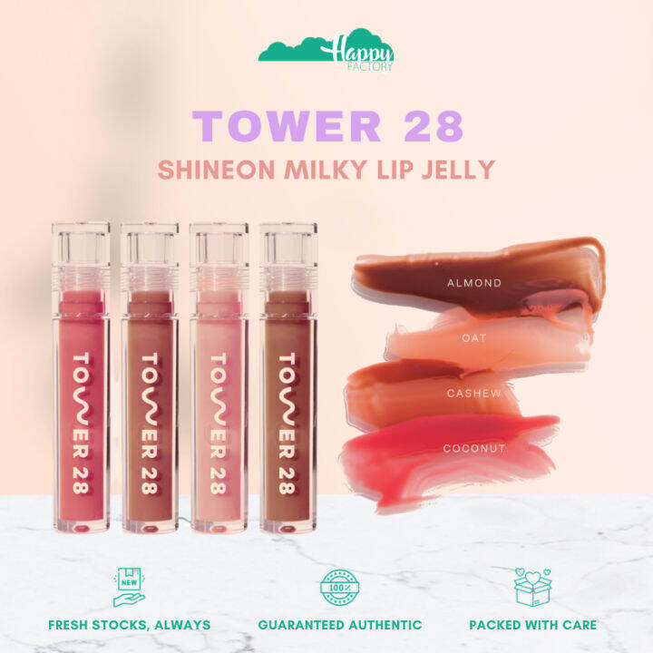 Tower 28 ShineOn Milky Lip Jelly Pistachio Cashew Oat Almond Coconut ...