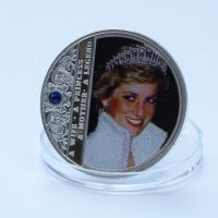 Christmas Gifts British Diana Princess Rose With Diamond Silver Coin Last Rose Professional Commemorative Token Coins