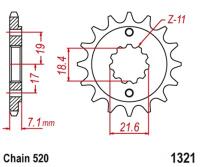 เฟืองหน้ารถมอเตอร์ไซค์520สำหรับ Honda CRF250L CRF250 L RL Trally 13-20 CRF250F 19-21 XR250R 96-04 XR250 Baja 96-07