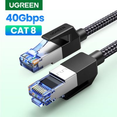 UGREEN Ethernet Cable CAT8 40Gbps 2000MHz CAT 8 Networking Nylon Braided Internet Lan Cord for Laptops PS 4 Router RJ45 Cable