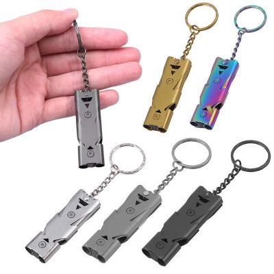 Outdoor Camping Survival High Decibel Whistle Frequency Portable Earthquake Emergency Keychain Stainless Steel Multifunction Survival kits