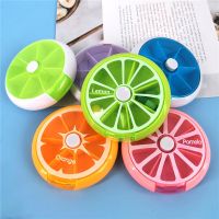 Portable Pill Box Weekly Rotating Split Fruit Points Drug Carry With You Mini Medicine Boxs Medicine Travel Pillbox Medicine  First Aid Storage