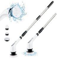 ℡❈✑ Electric Spin Scrubber Cordless Cleaning Brush with 7 Replaceable Brush Heads and Extension Handle for Bathroom