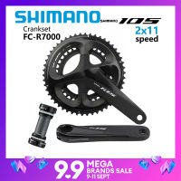 Shimano จาน R7000 105 2X11ความเร็ว165มม. 170มม. 172.5มม. 175มม. 50-34T 52-36T 53-39T จักรยานท้องถนนฮอลโลวเท็ค II Crankset อัปเดตจาก5800