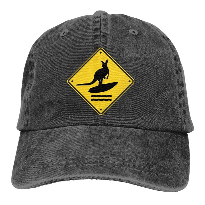 kangaroo-australia-surf-surfing-vacation-baseball-cap-cowboy-hat-peaked-cap-cowboy-bebop-hats-men-and-women-hats