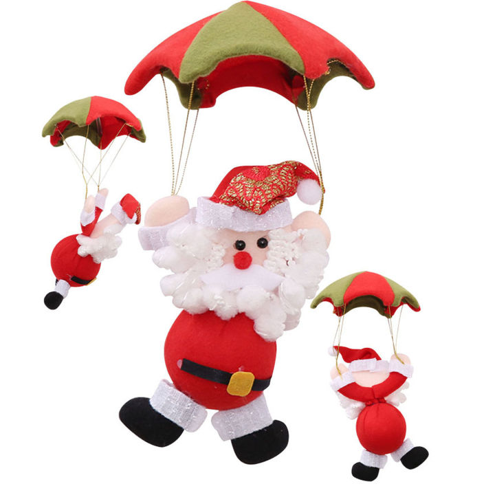 easybuy88-ร่มชูชีพจี้ซานตาคลอสมนุษย์หิมะคริสต์มาสห้างสรรพสินค้าตุ๊กตากระโดดร่มตกแต่งคริสต์มาส