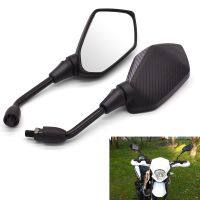 2Pcs/Pair Motorcycle Mirror Carbon Fiber White Glass Rearview Mirrors For Yamaha YZ250X YZ250FX YZ450FX WR450F WR250R WR250X