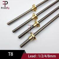 【LZ】▫❃  Linha trapezoidal 8mm lead1mm length100mm200mm300mm400mm500mm600mm do parafuso da ligação da haste t8 da impressora 3d THSL-300-8D com porca de bronze