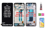 จอ LCD พร้อมกรอบสำหรับ Redmi Note 11 Pro 4G 5G POCO X4 Pro พร้อมจอ LCD Digitizer หน้าจอสัมผัส