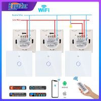 Intermediate Stair Switch WiFi Smart Switch Glass Wall Touch Switches RF433 Remote Control Tuya Alexa Google Home Bingoelec Power Points  Switches Sav