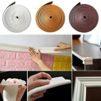 Wall Borders Line Sticker Wall Edges Sticker Flexible Self-Adhesive Foam Molding Trim Strips Edges for Corners Kitchen Window