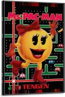 Ms Pac-Man Pacman โปสเตอร์เกมย้อนยุคคลาสสิคเก่าโปสเตอร์ภาพตกแต่งศิลปะบนผืนผ้าใบสำหรับติดกำแพงโปสเตอร์ห้องนั่งเล่นภาพวาดตกแต่งห้องนอน16x24inch40x60cm