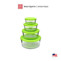 240454 Kitchen Classic 8Pc Glass Nested Food Storage Set With Lids