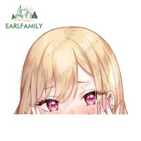 Earlfamily 13ซม. สำหรับการแต่งตัวของฉัน Darling Kitagawa Marin สติกเกอร์รถครีมกันแดดป้องกันรอยขีดข่วนแต่งรถตักการ์ตูน