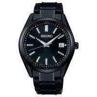 [Seiko เลือกคู่ไทเทเนียมวิทยุพลังงานแสงอาทิตย์ลายคลื่น SBTM343สีดำผู้ชาย