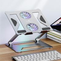 New Foldable Table Laptop Stand With Dual Cooling Fan Ergonomic Aluminum Desk Portable Adjustable Laptop Holder Accessories