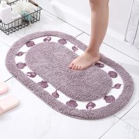 QSR STORE Oval Shape Bathroom Carpet Microfiber Bathtub Side Floor Non-Slip Bath Mats Toilet Rugs Doormat For Shower Tapis Salle De Bain