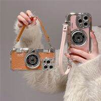 เคสโทรศัพท์ Qiqi จากญี่ปุ่นหรูหราสายคล้องมือกล้องถ่ายรูปจาก3D เกาหลี,เคสของขวัญเป็นคู่สำหรับ Iphone 12 14 Pro Max 11 13 Pro Max เคสป้องกันลายหนัง